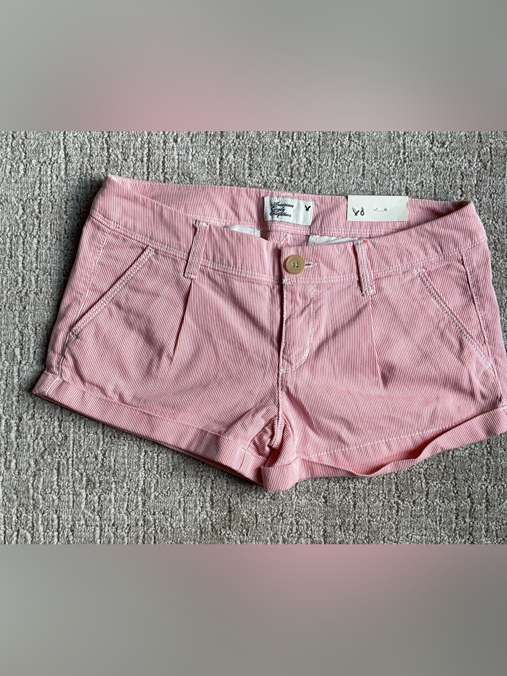 American Eagle Outfitters Dark Pink High-Rise Casual Shorts
